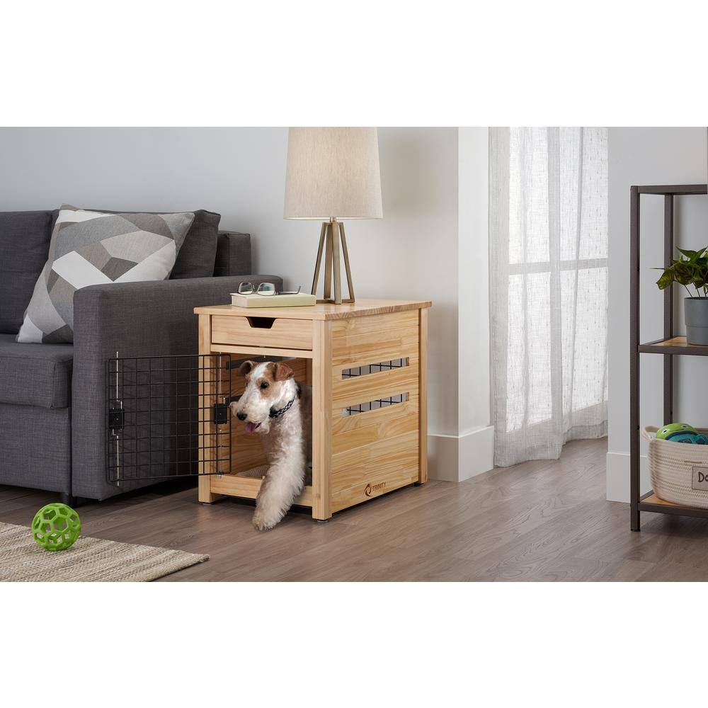 TRINITY 18 in. Pet Crate End Table w/Drawer - Natural