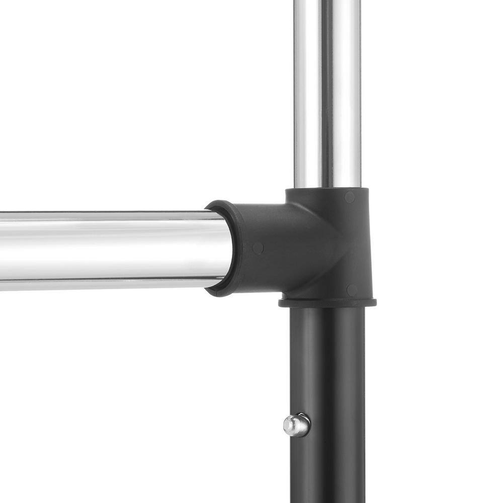 None Chrome Metal Garment Clothes Rack Double Rod 36 in. W x 73 in. H