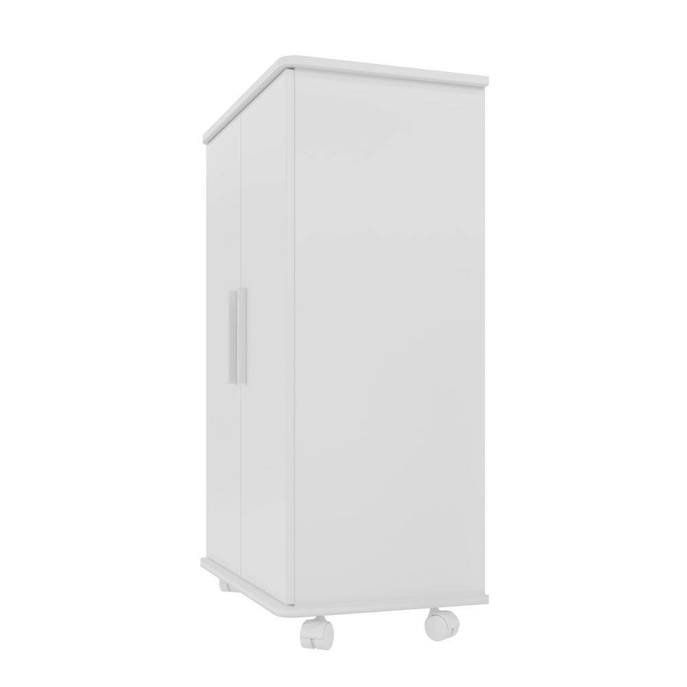 Manhattan Comfort 38.97 in. H x 23.62 in. W White Melamine Shoe Storage Cabinet