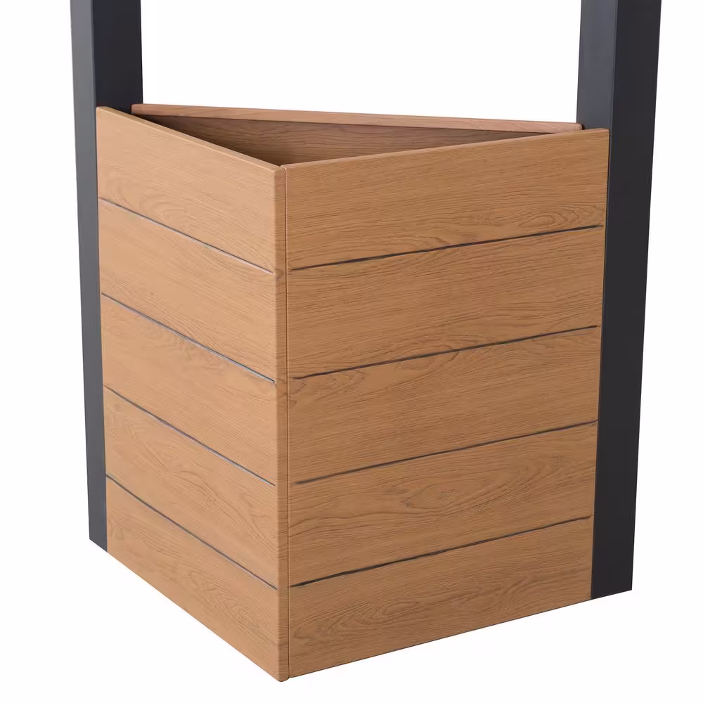 Sunjoy SummerCove Marbella 10 ft. x 12 ft. Black Steel Pergola