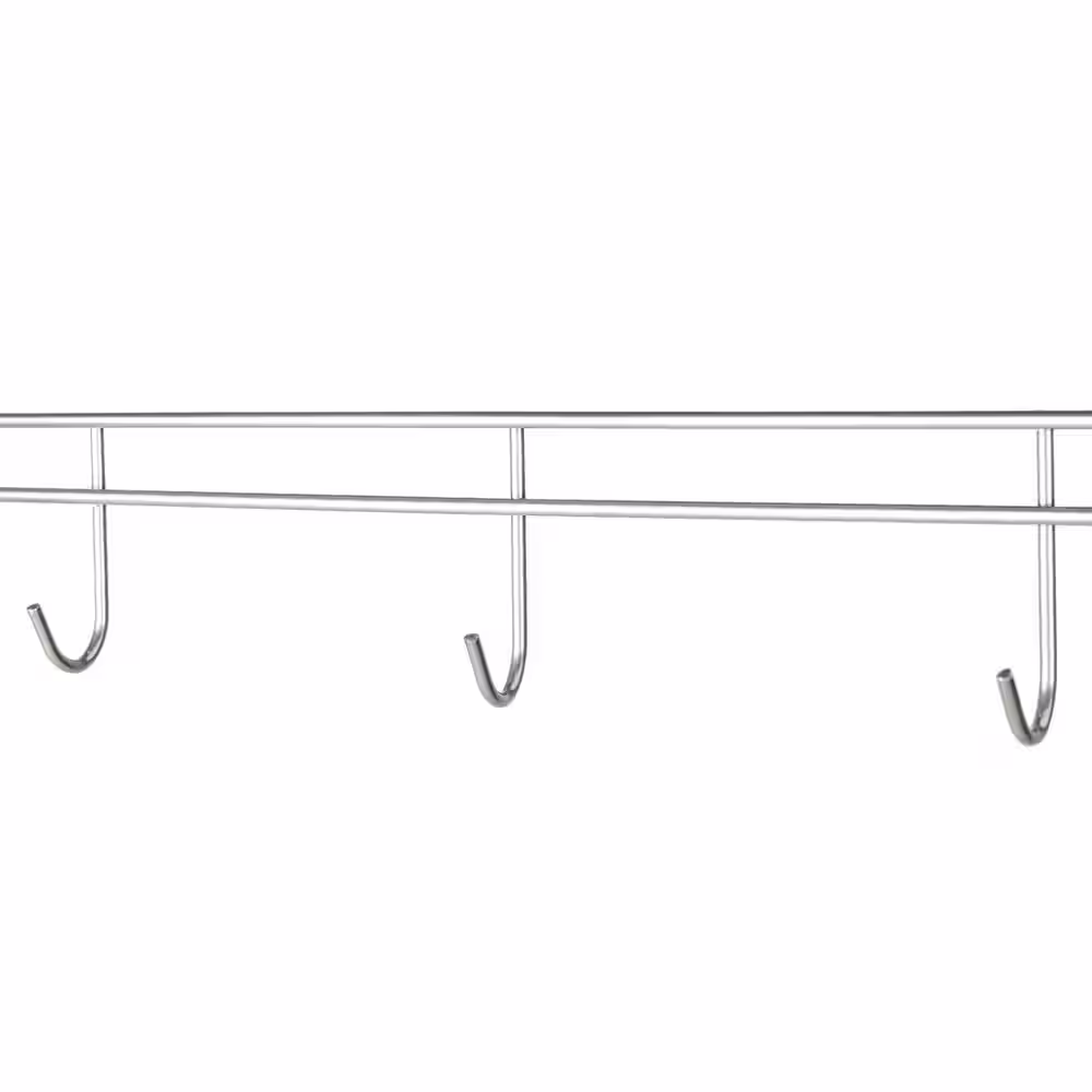 None MDF Silver Baker's Rack with Hooks