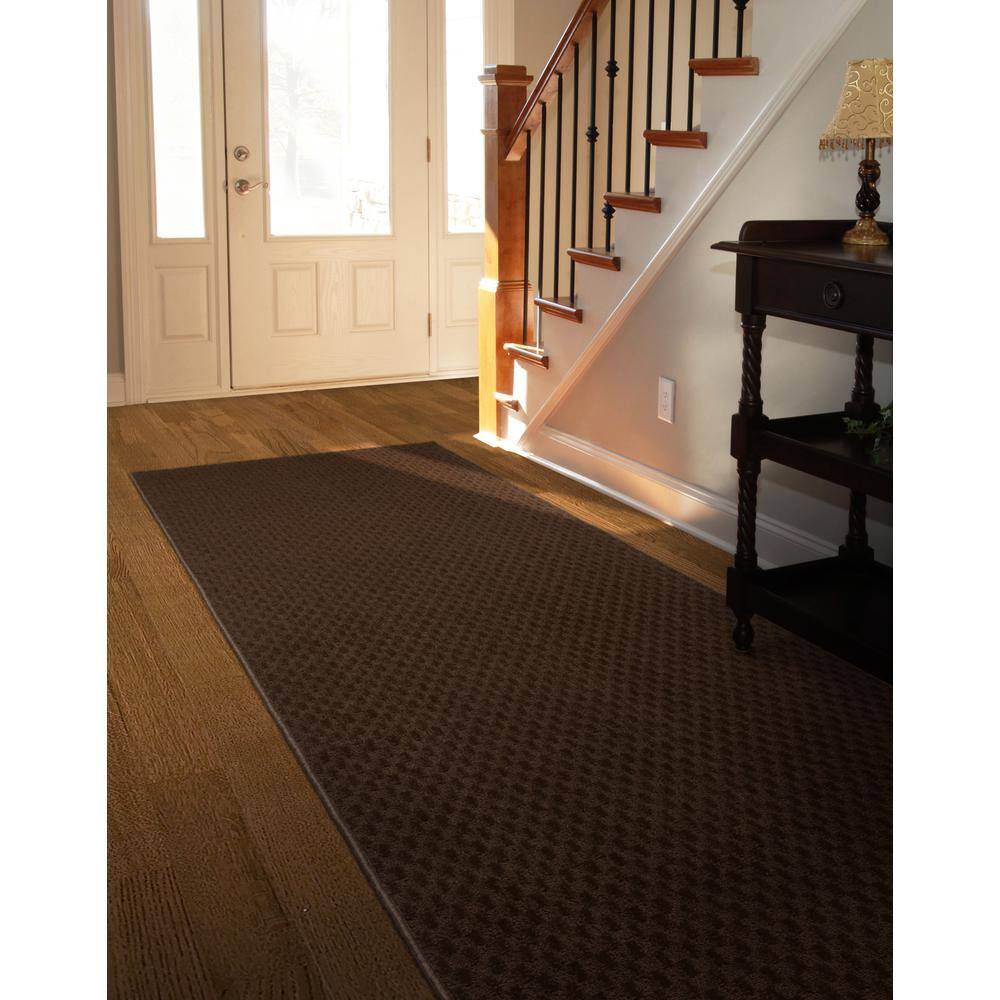 Garland Rug Medallion Chocolate 3 ft. x 12 ft. Runner Rug