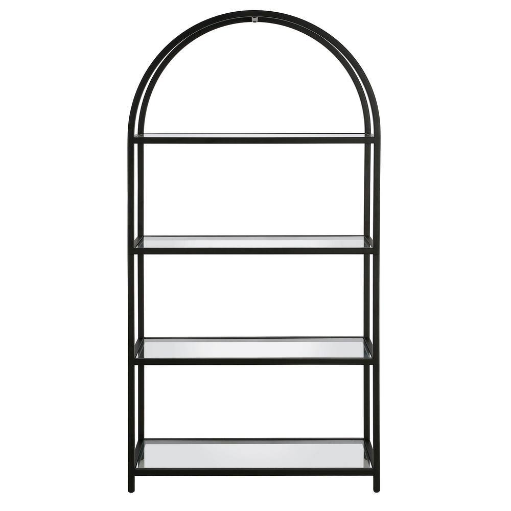 None Garrett 62 in. Blackened Bronze 4-Shelf Standard Bookcase