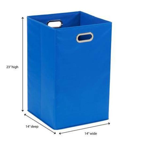 HOUSEHOLD ESSENTIALS GEN Royal Blue Collapsible Polyester Laundry Hamper