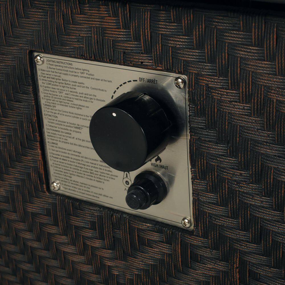 Noble House Abilene Brown Rectangular Stone Fire Pit (No Tank Holder)