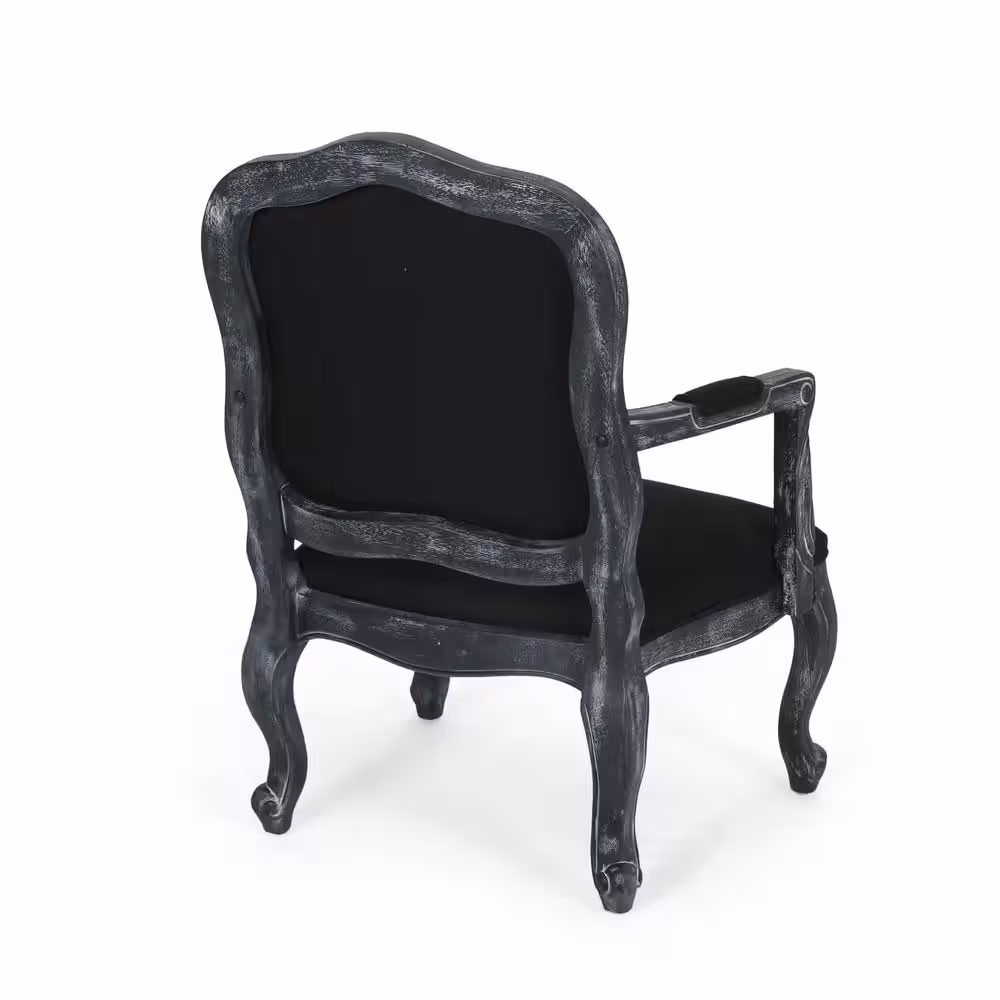 Noble House Joni Black and Gray Upholstered Dining Armchair (Set of 2)