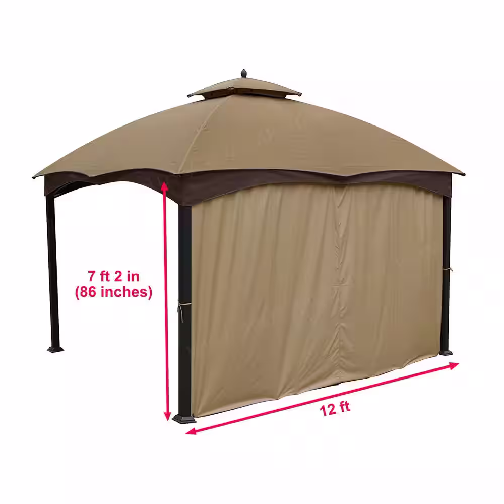 APEX GARDEN Universal 12 ft. Gazebo Privacy Curtain Side Wall Panel