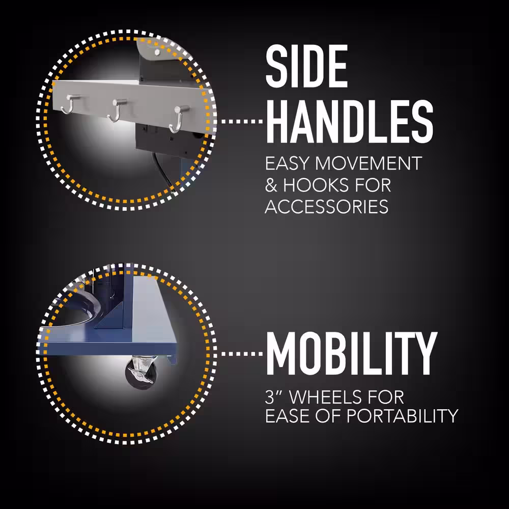 PERMASTEEL 3-Burner Pedestal Propane Gas Grill in Azure with Side Hooks