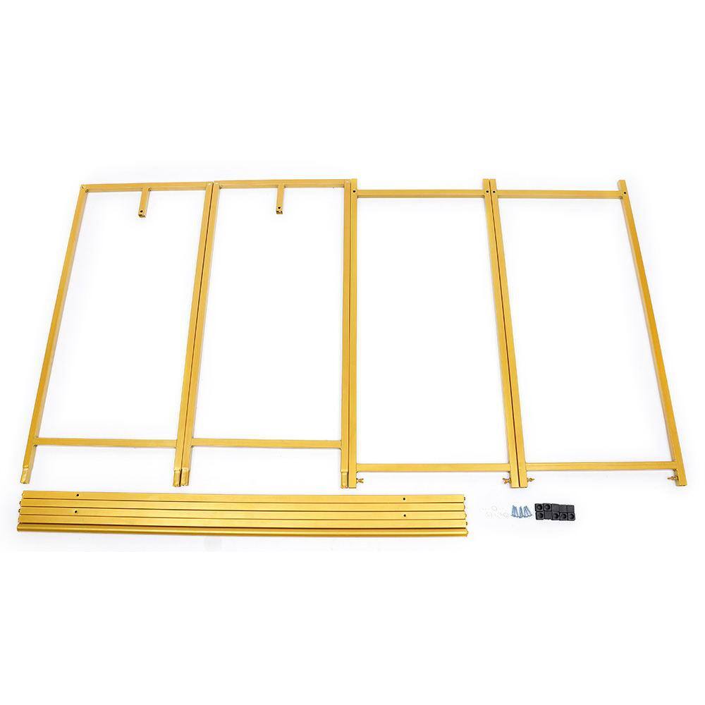 None Creative Retail Heavy Duty Metal Gold Clothes Rack Wedding Dress Display stand with Shelves 47 in. W x 74 in. H