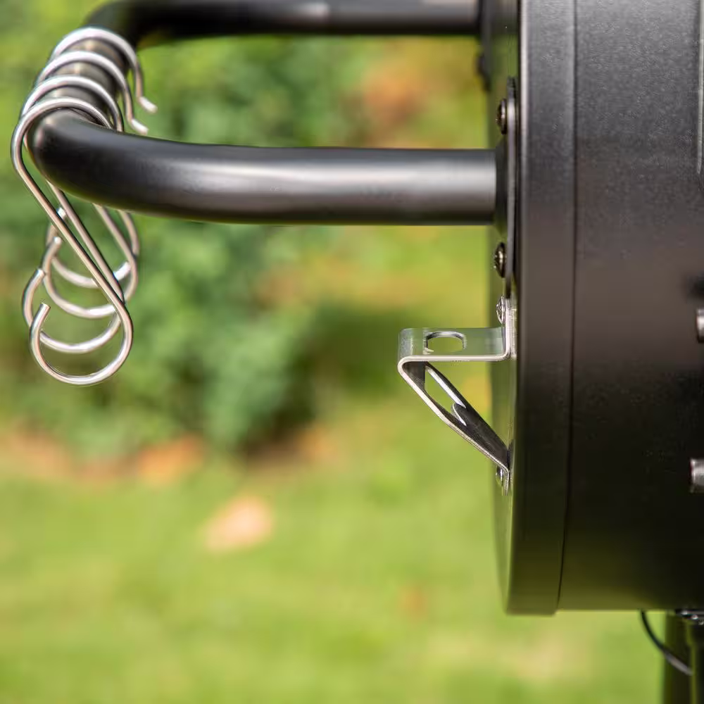 None Extra Large Heavy-Duty Offset Charcoal Smoker in Black