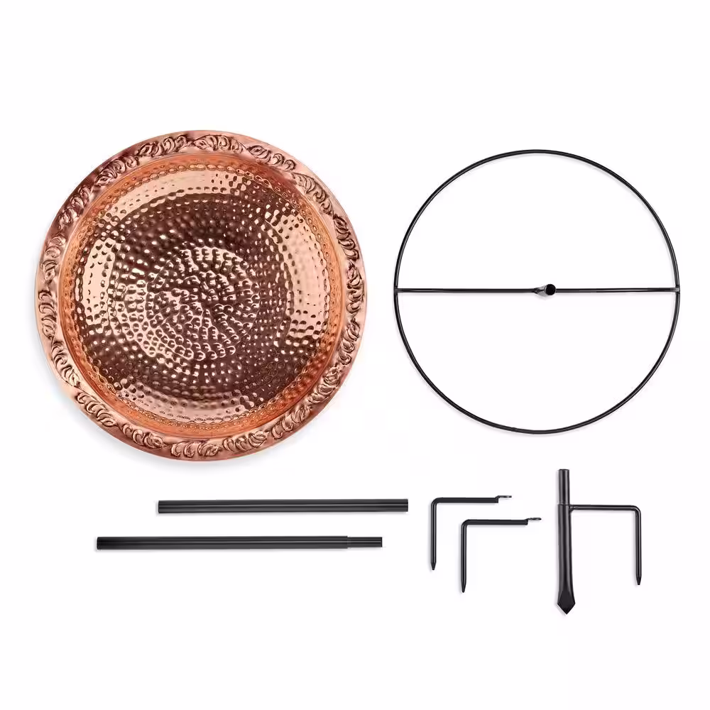 Good Directions Pure Copper 18 in. Bird Bath on Garden Pole