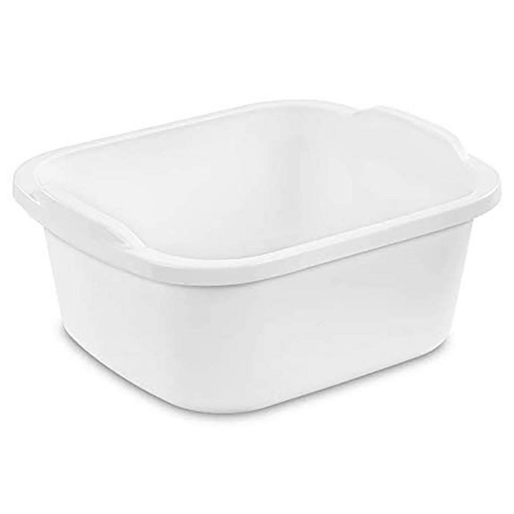Sterilite Durable Reinforced Plastic 12 Qt. Kitchen Dishpan White (16 Pack)