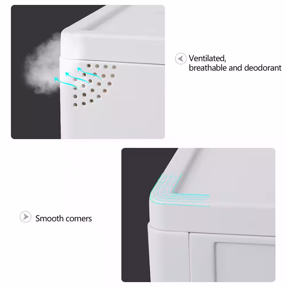 None 3-Pair White Plastic Shoe Boxes