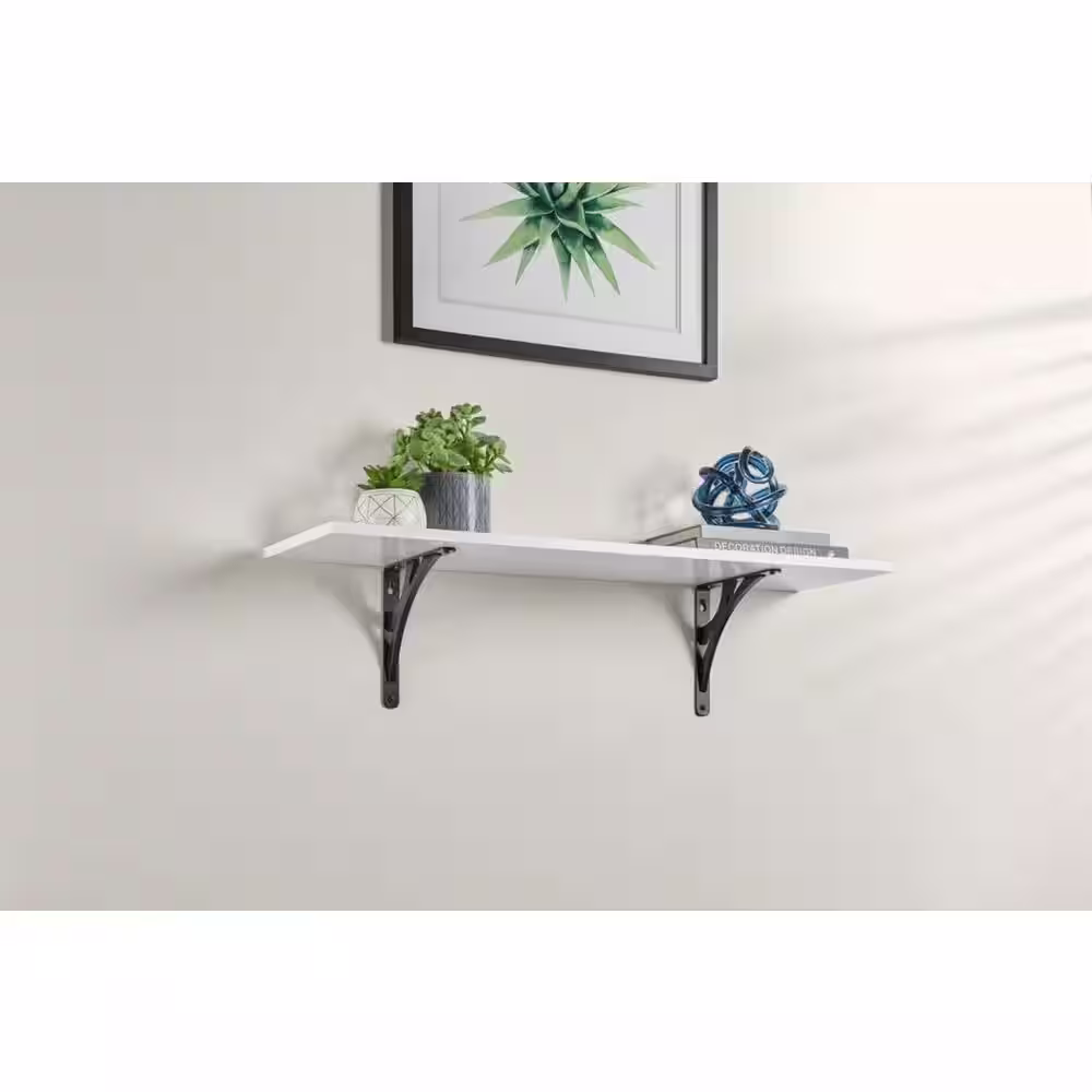 Everbilt 8 in. Black Contempo Steel Shelf Bracket