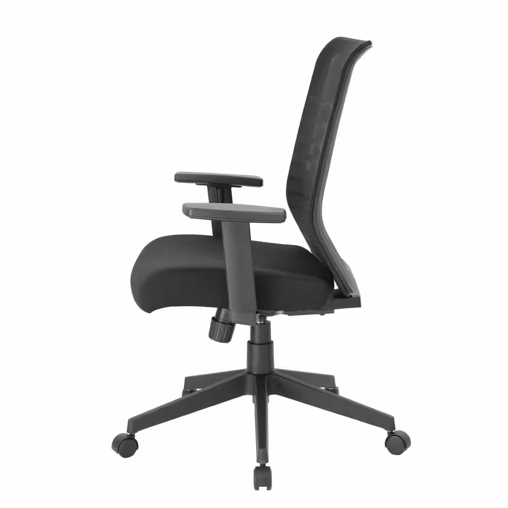 BOSS Office Products Black Executive Mesh Back Desk Chair Adj Arms