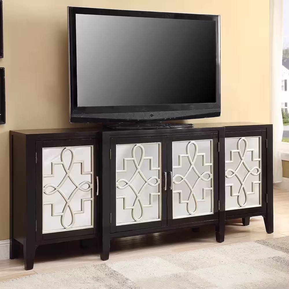 Acme Furniture Kacia 72 in. Antique Black Standard Rectangle Wood Console Table