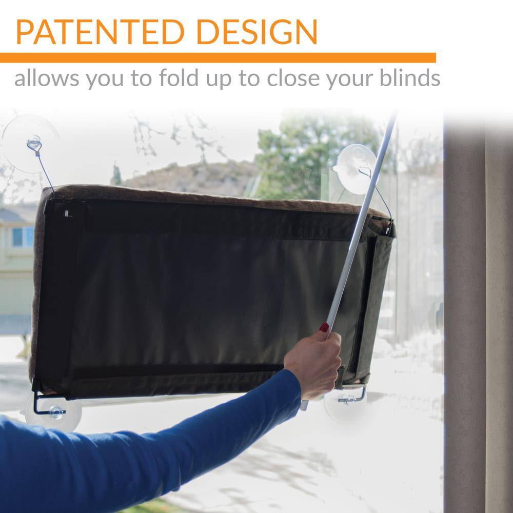 K and H Pet Products 12 in. x 23 in. Medium Chocolate EZ Mount Kitty Sill Deluxe with Bolster Bed