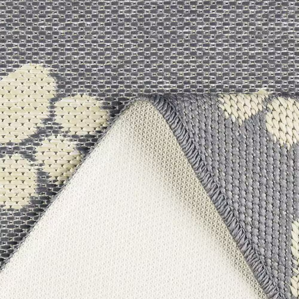 Home Dynamix Comfy Pooch Gray/Tan Paw 23.6 in. x 35.4 in. Machine Washable Kitchen Mat