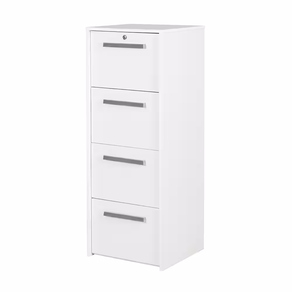 SAINT BIRCH 4-Drawer Miami 18.5 in. White Decorative Lateral File Cabinet