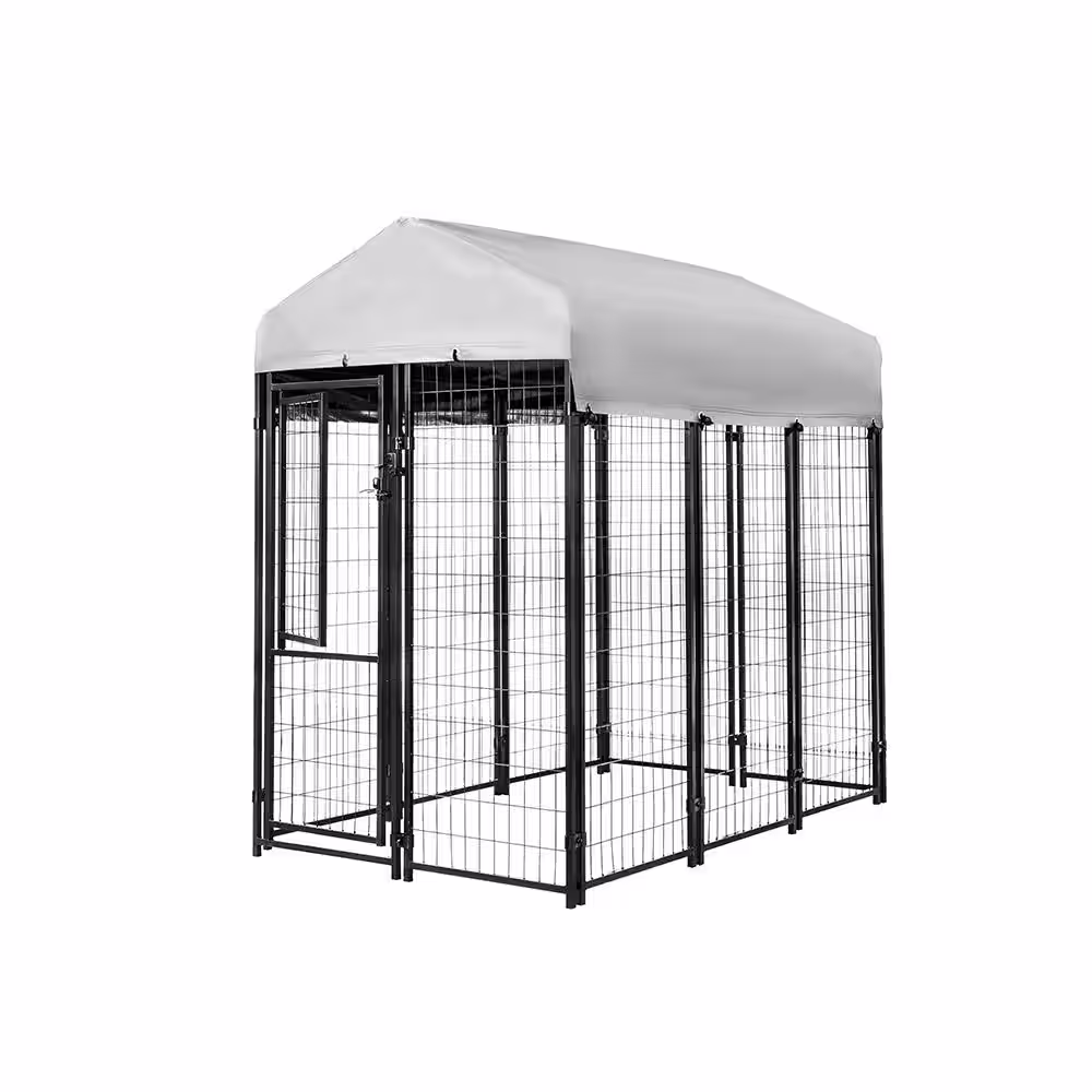 KennelMaster 6 ft. x 4 ft. x 6 ft. Welded Wire Dog Fence Kennel Kit
