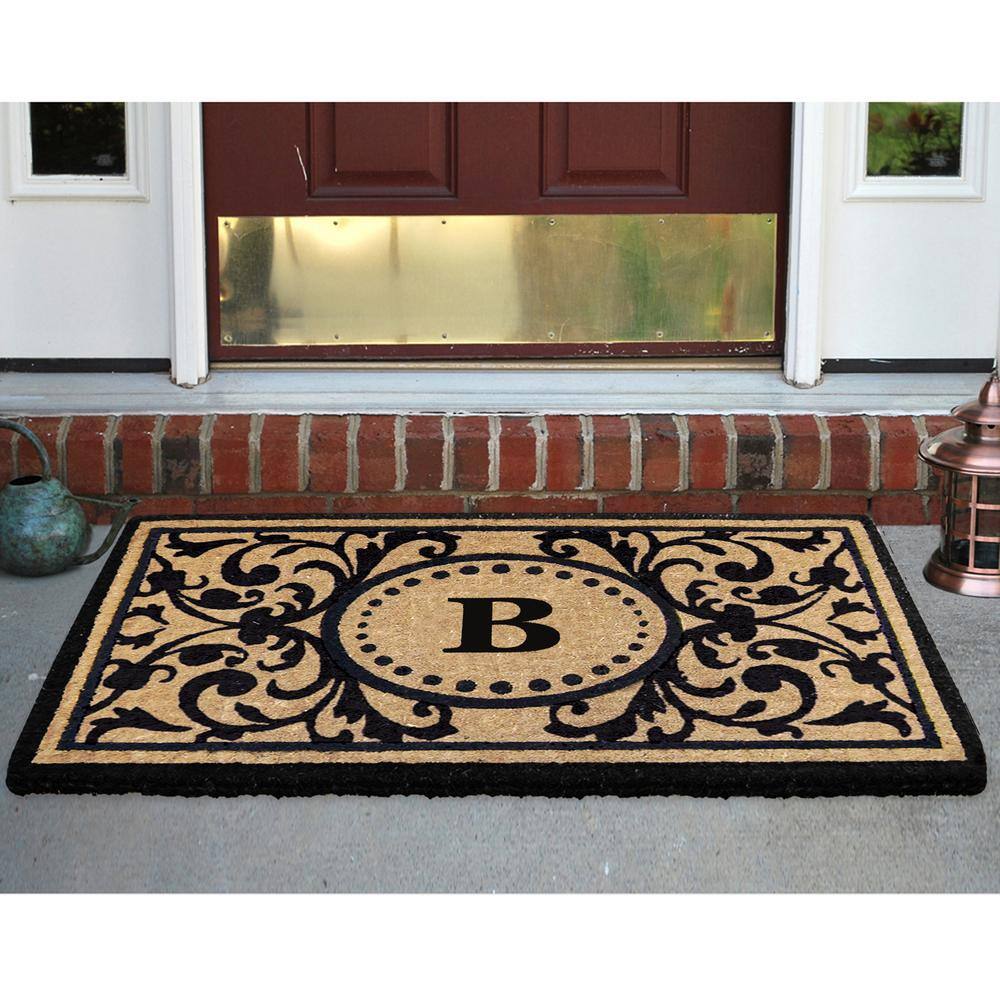 Nedia Home Heritage 30 in. x 48 in. Heavy Duty Coir Monogrammed B Door Mat
