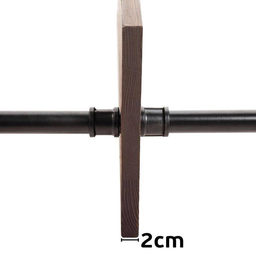 None 3-Tier Rustic Brown Industrial Wall-Mounted Pipe Shelf with Metal Frame Safe and Sturdy