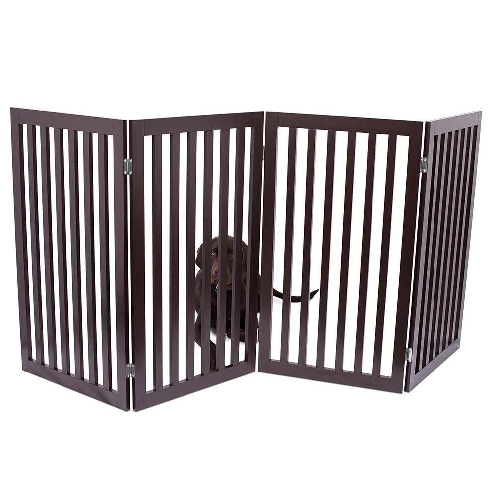 BirdRock Home 40 in. H Espresso 4-Panel Dog Gate