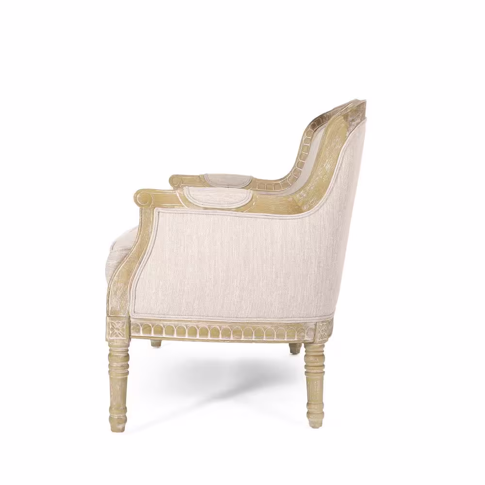 Noble House Litch 49.75 in. Beige Fabric 2-Seat Loveseat