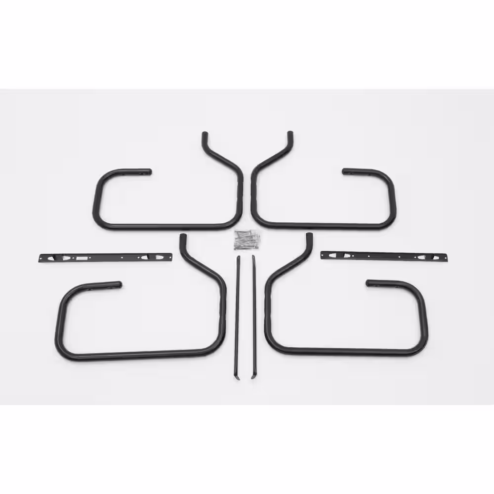 JACK-POST Black Rectangular Metal Outdoor Picnic Table Frame Only, Wood Not Included