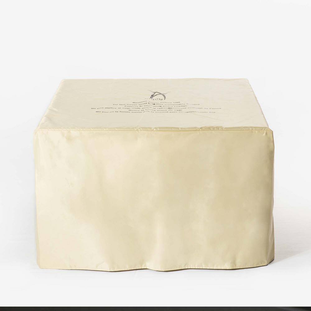 Sireck 32 in. Brown Square Wicker Metal Fire Pit Table