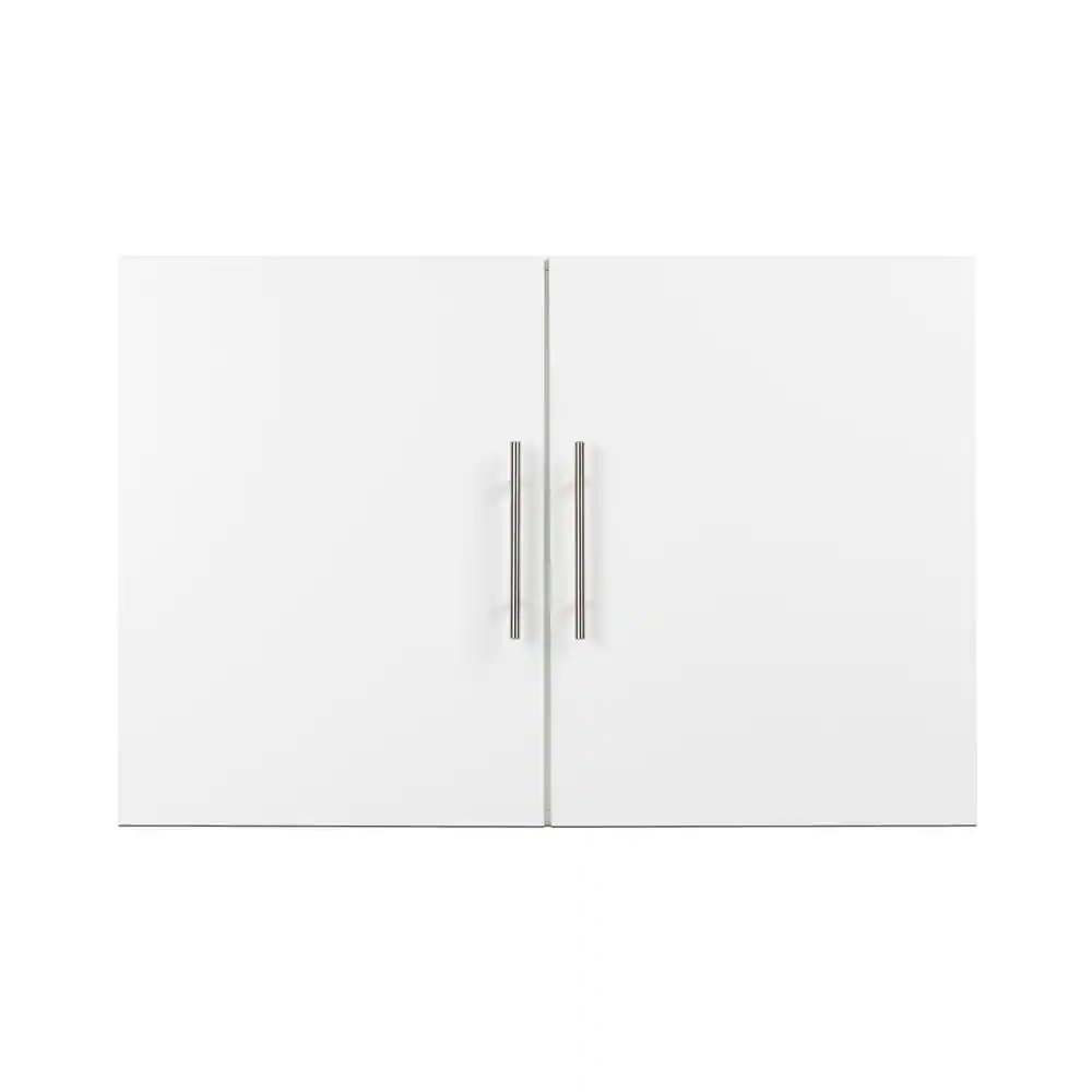 Prepac HangUps Collection Wood 2-Shelf Wall Mounted Garage Cabinet in White (36 in W x 24 in H x 16 in D)