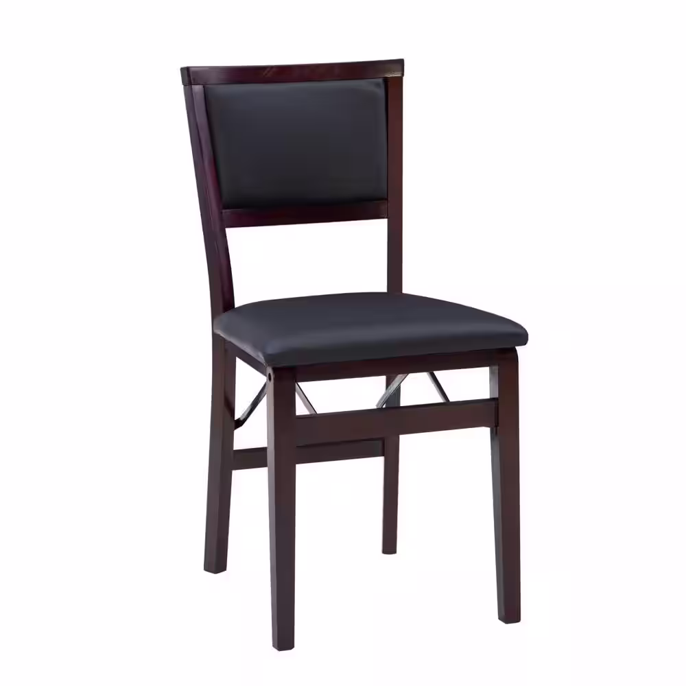 None Noelle Merlot Pad Wood Folding Chair (Carton of 2)