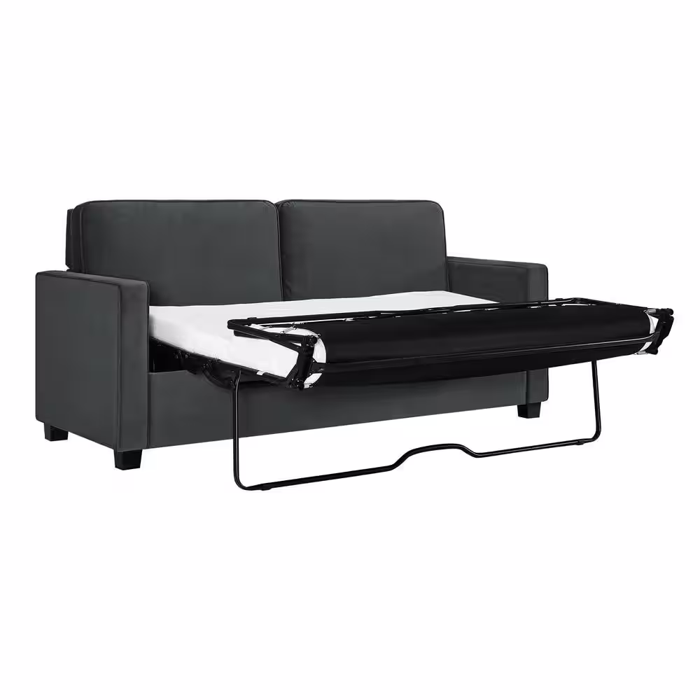 DHP Celeste 32.5 in. Gray Velvet Sleeper Queen Sofa