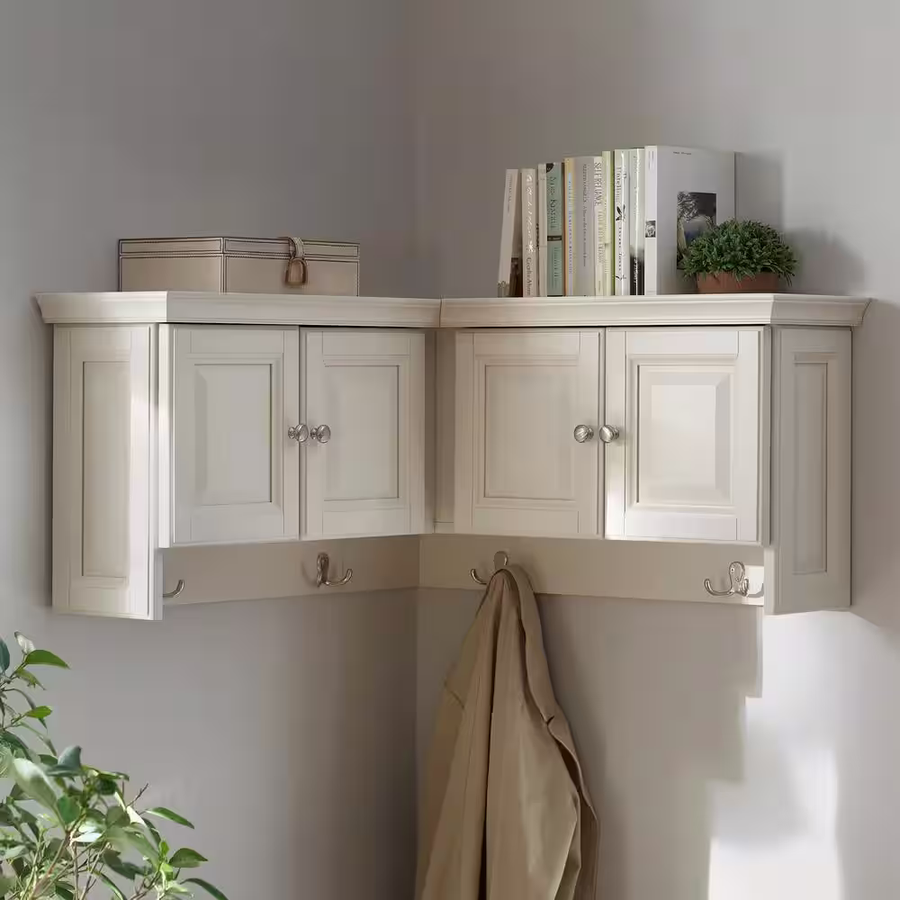 Home Decorators Collection Walker Off-White Corner Wall Cabinet