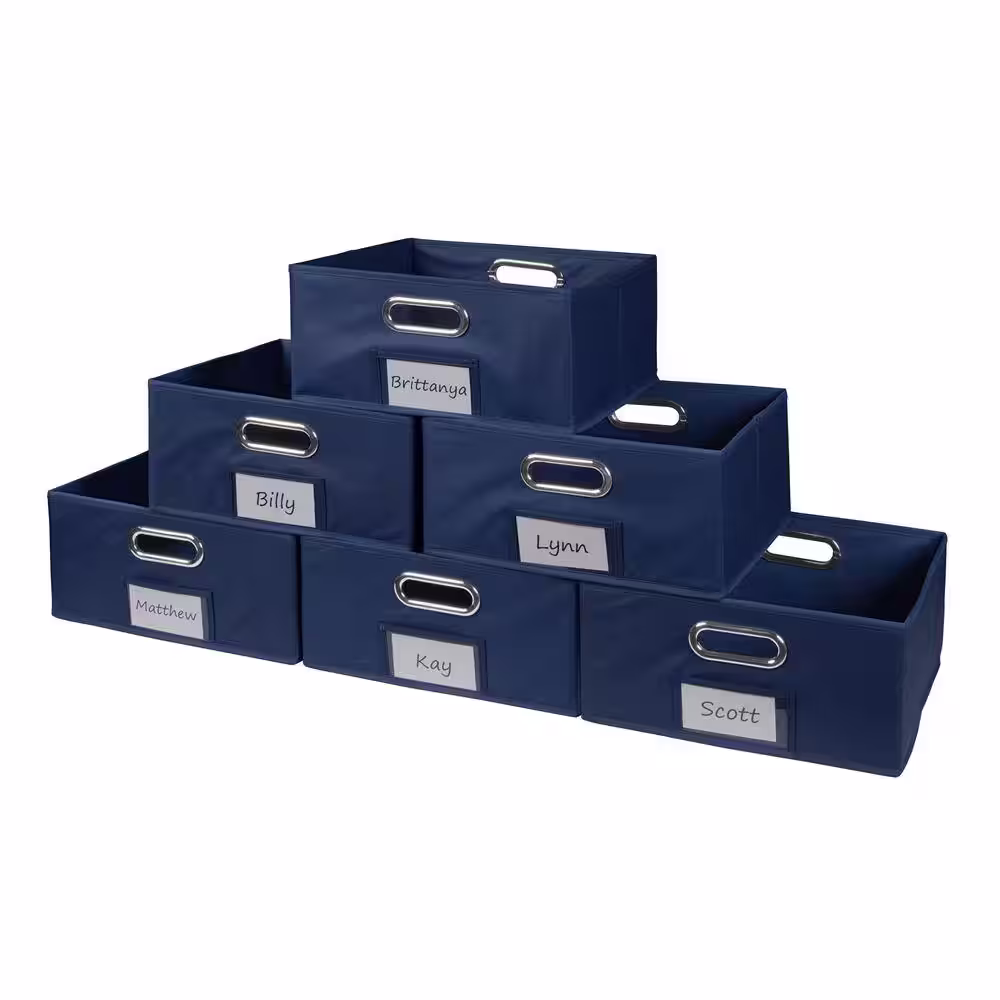Regency 6 in. H x 12 in. W x 12 in. D Blue Fabric Cube Storage Bin 6-Pack