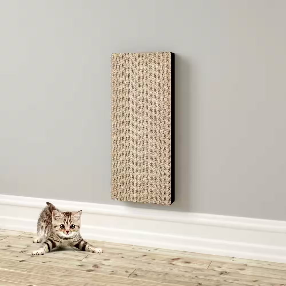 Way Basics Eco zBboard Espresso Wall Cat Scratching Pad with Velcro