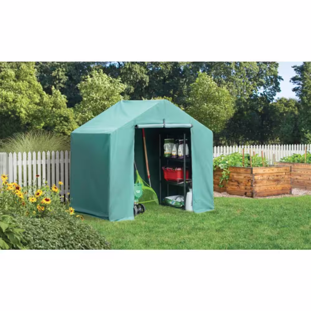 ShelterLogic Garden shed 6 ft x 4 ft x 6 ft Peak Green