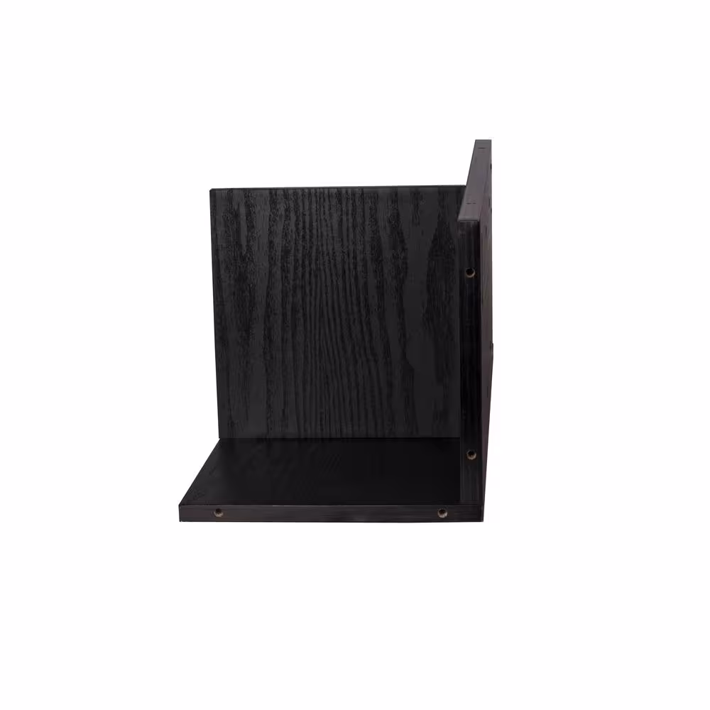 Atlantic 8.47 in. x 23.46 in. x 8.47 in. Black Wood Infiniti Modular Shelf (2-Pack)