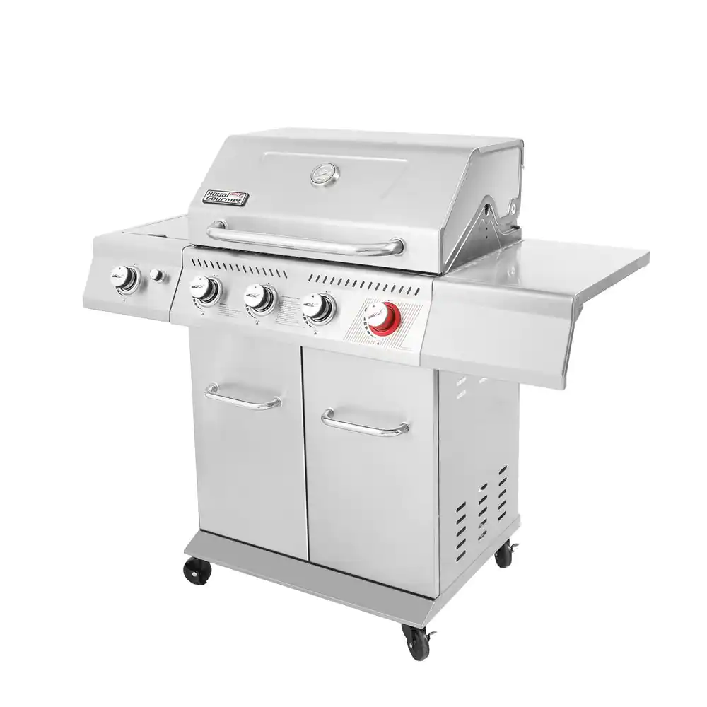 Royal Gourmet 4-Burner Propane Gas Grill in Stainless Steel with Sear Burner and Side Burner