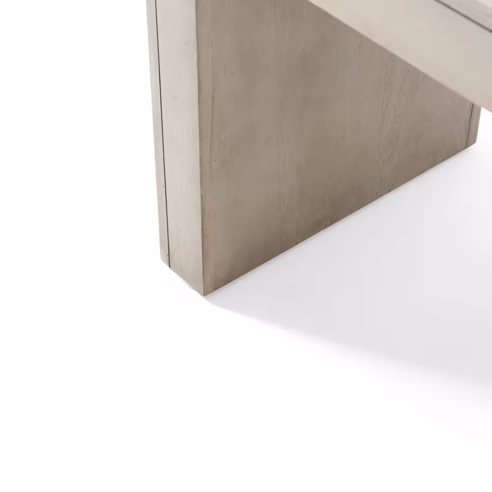 Noble House Pannell Light Gray Solid Wood Bench