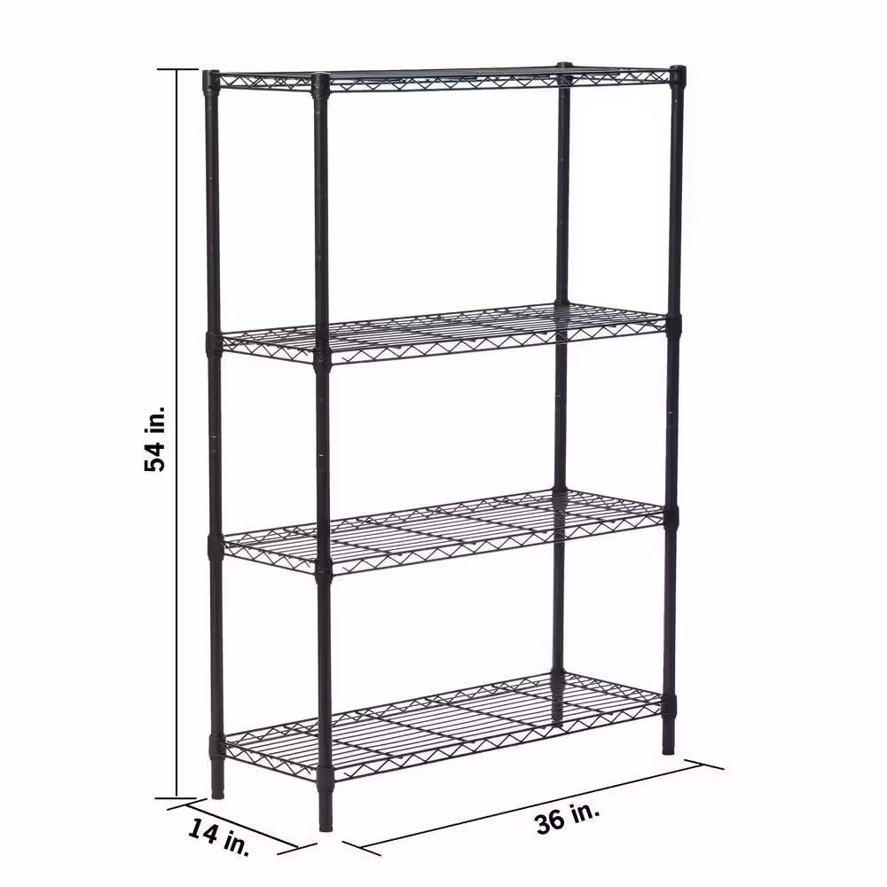TRINITY Dark Bronze 4-Tier Steel Wire Shelving Unit (36 in. W x 54 in. H x 14 in. D)