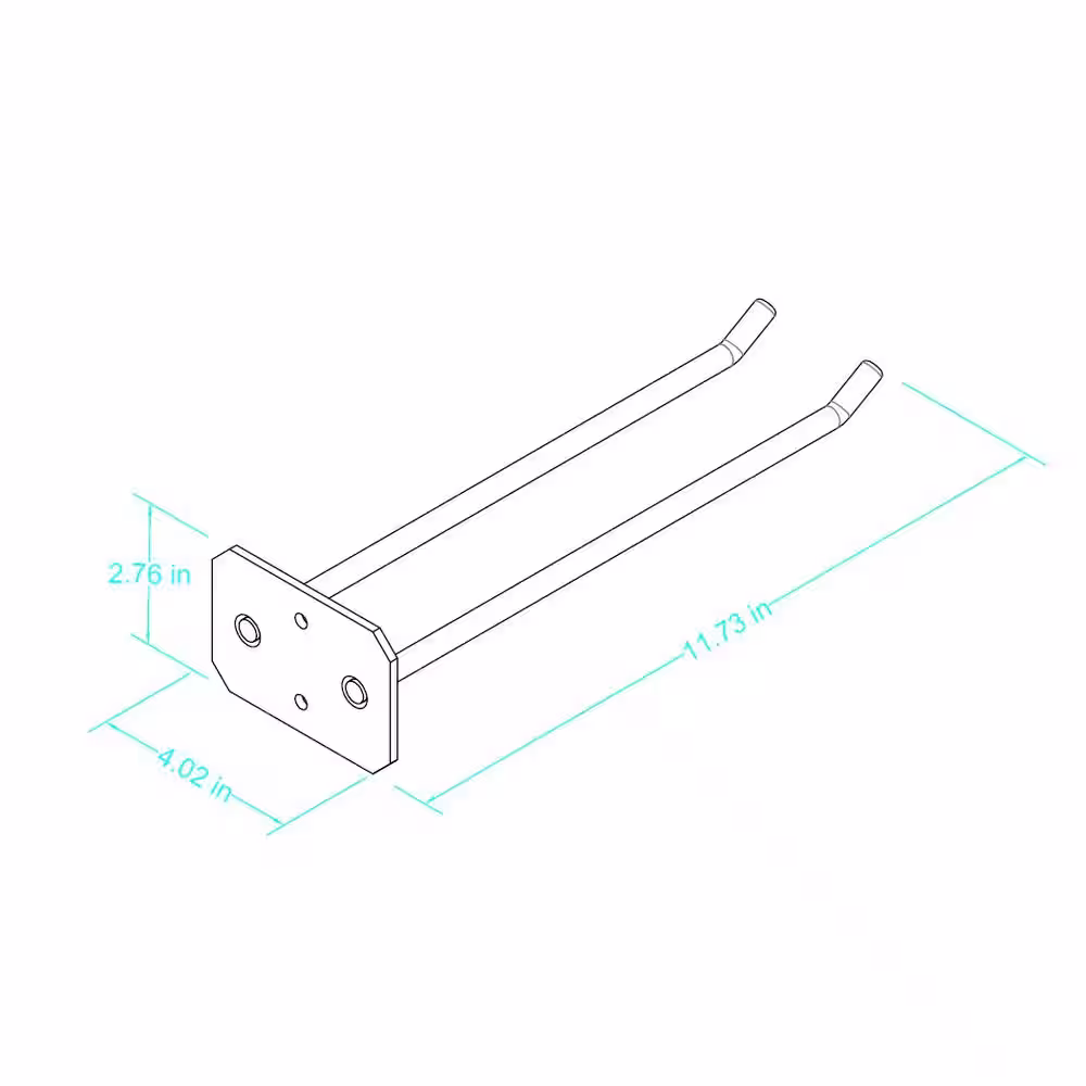 Everbilt 50 lb. Heavy-Duty Wall Mounted Steel Tool Rack in Black (Mounting Hardware Included)