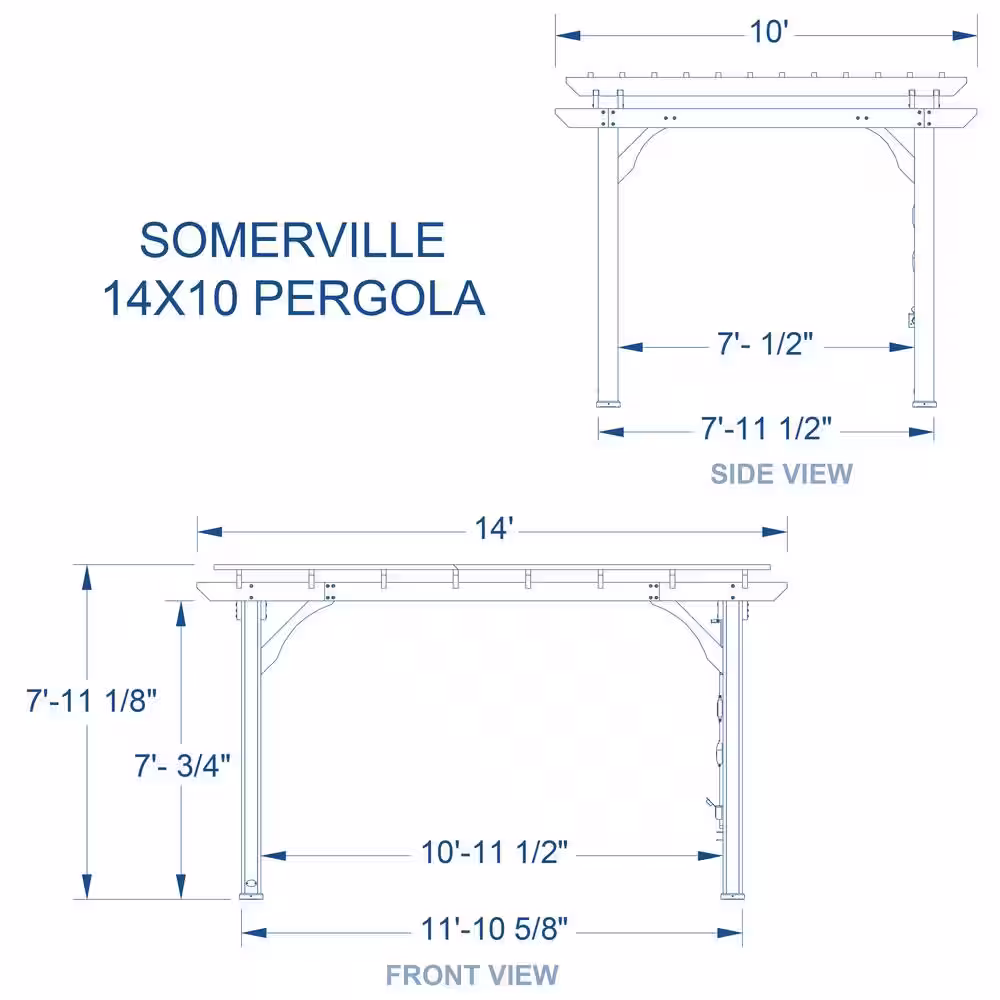 Backyard Discovery Somerville 14 ft. x 10 ft. Barnwood All Cedar Pergola