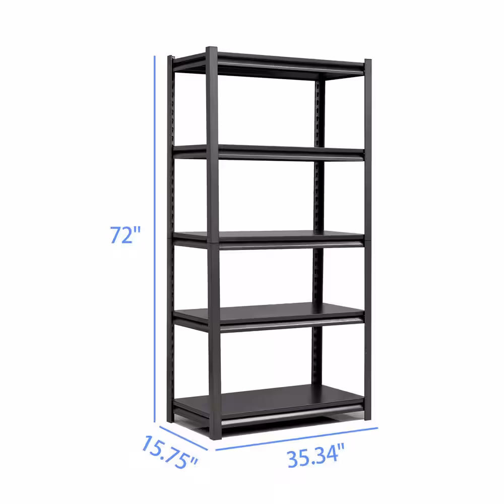 None 35.4 in. W x 15.7 in. D x 72 in. H 5-Tier Heavy Duty Metal Shelving Unit for Garage