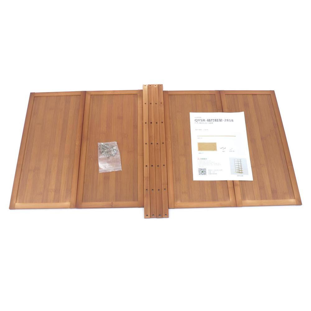 None 21.65 in. H 6-Pair 4-Tire Bamboo Shoe Rack