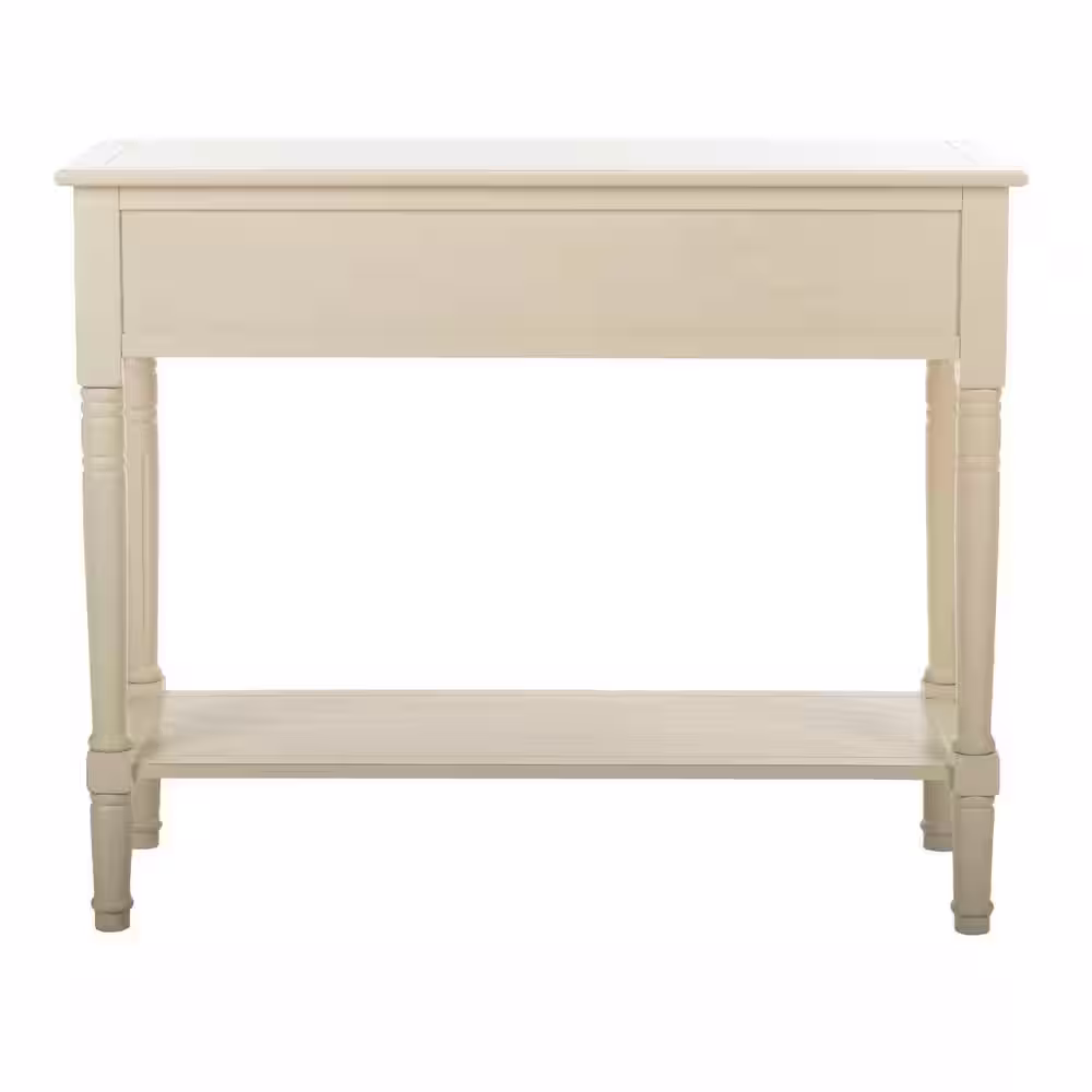 SAFAVIEH Samantha 36 in. 2-Drawer White/Cream Wood Console Table