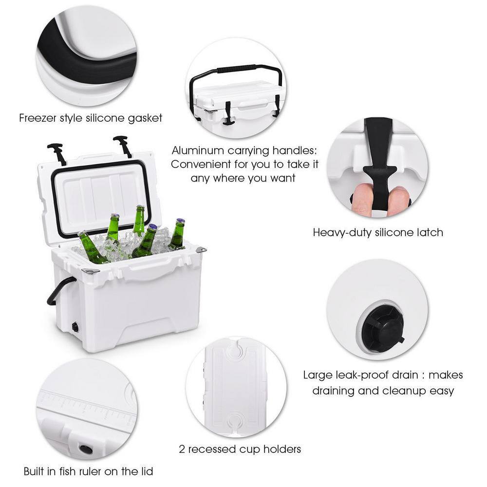 None 20 Qt. Handle Lockable Fishing Camping Ice Chest Cooler