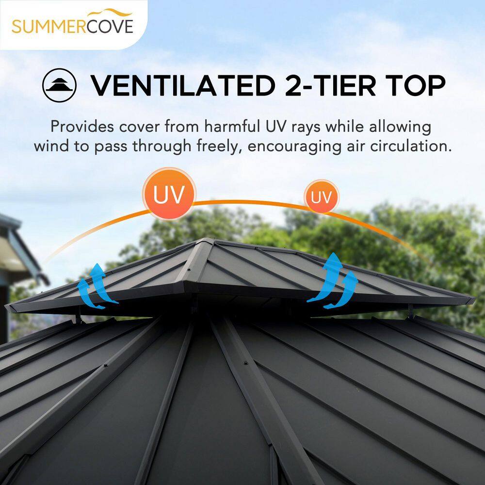 Sunjoy Rockwood 11 ft. x 13 ft. Hardtop Gazebo