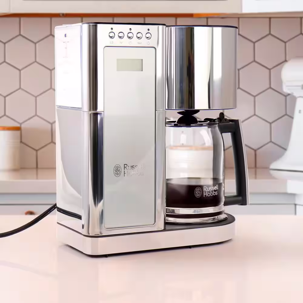 Russell Hobbs Glass 8-Cup Coffee Maker in Silver and Stainless Steel