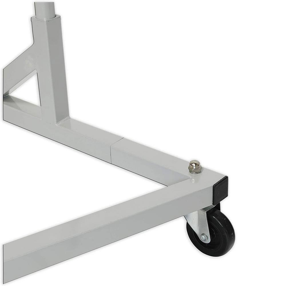 None Silver Metal Garment Clothes Rack 63 in. W x 62 in. H